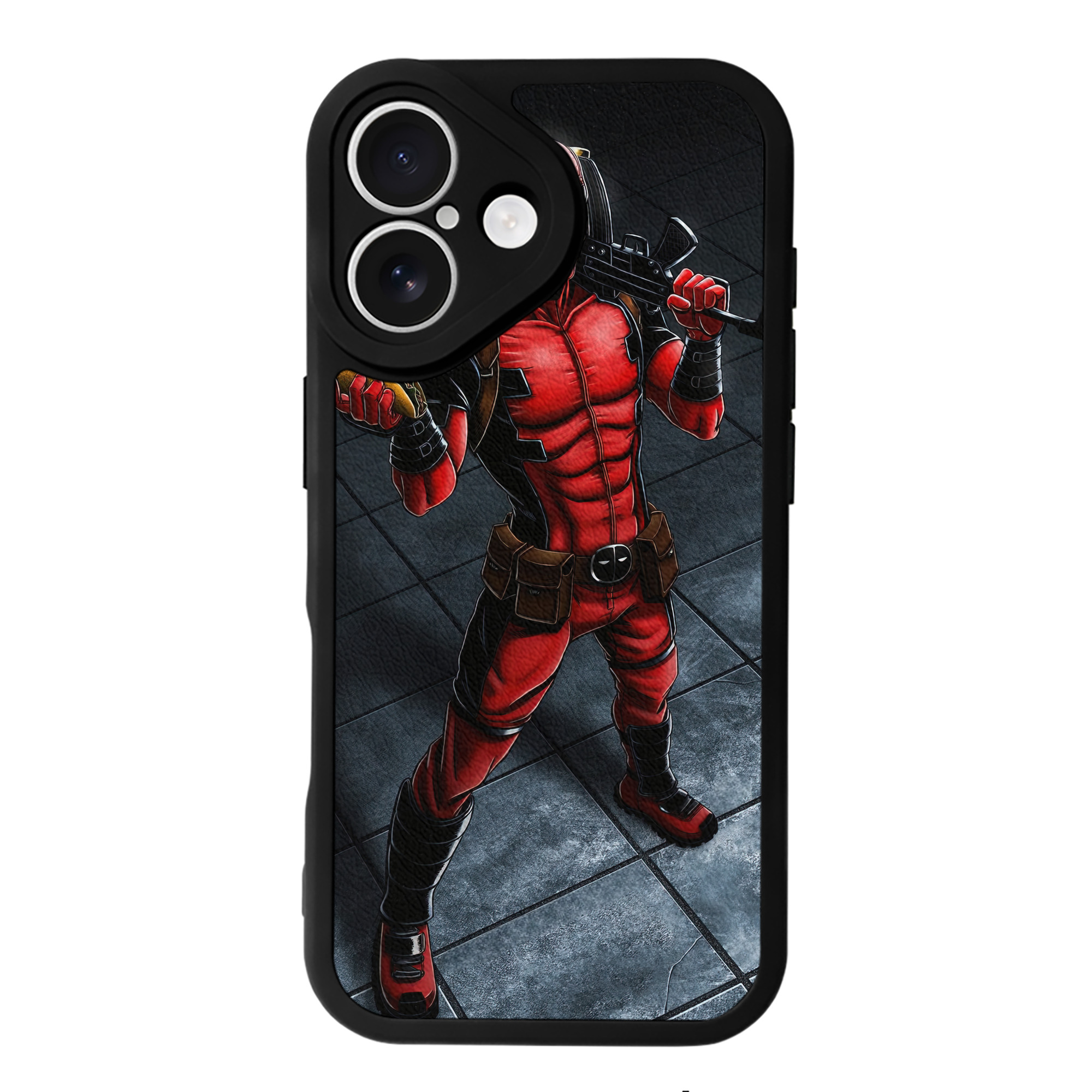 （画像用） Deadpool デッドプール 【iPhone 16シリーズ対応】シリコンスマホケース（レザー調） 材質：シリコン